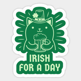 Irish For a Day Cat Sticker